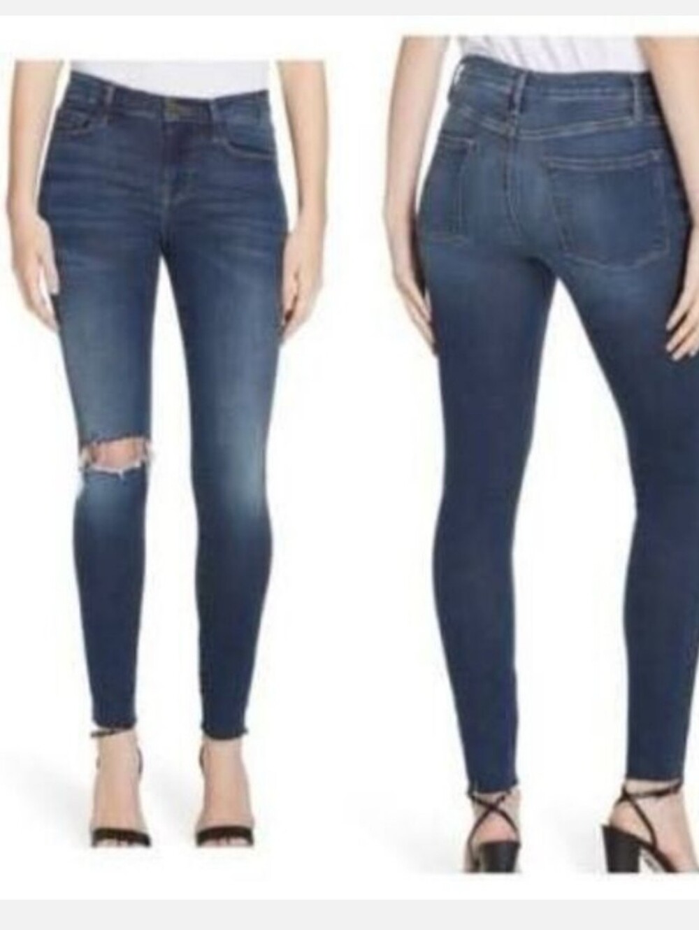 Frame Denim Women's Distressed Le Skinny De Jeanne Sz 26, 30" Long